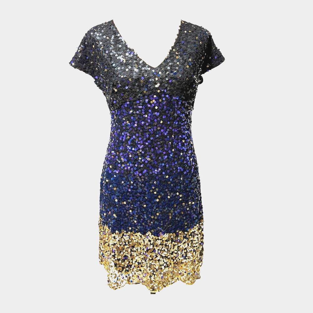 Size M | Vintage B ARDEN Women’s Open Back Sequin Cocktail Formal Party Dress